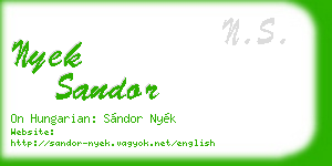 nyek sandor business card